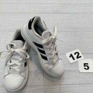 Adidas Classic White Sneakers with Black Stripes